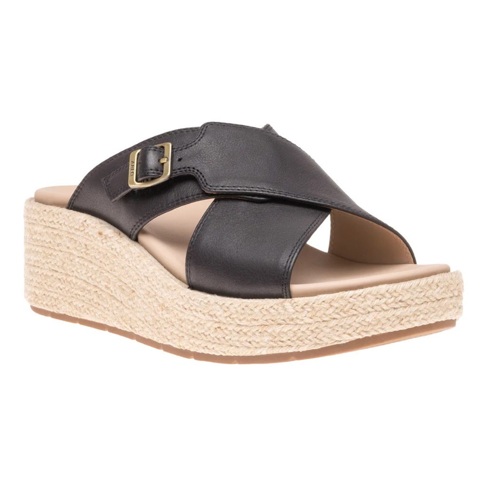 NEW ABEO Solstice Dylan Cross Slide Metatarsal Black Sandals